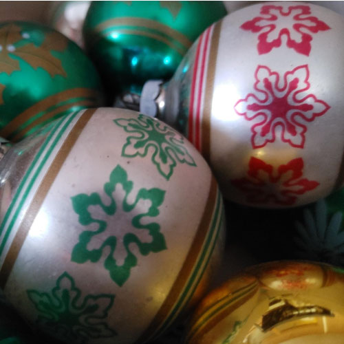 Photo of painted glass Christmas ornaments